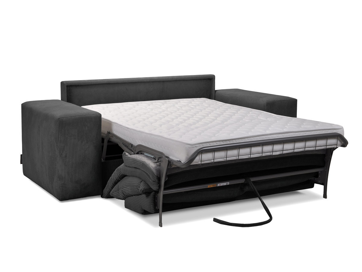 Canapé droit convertible ouverture express VOLTAIRE tissu velours côtelé