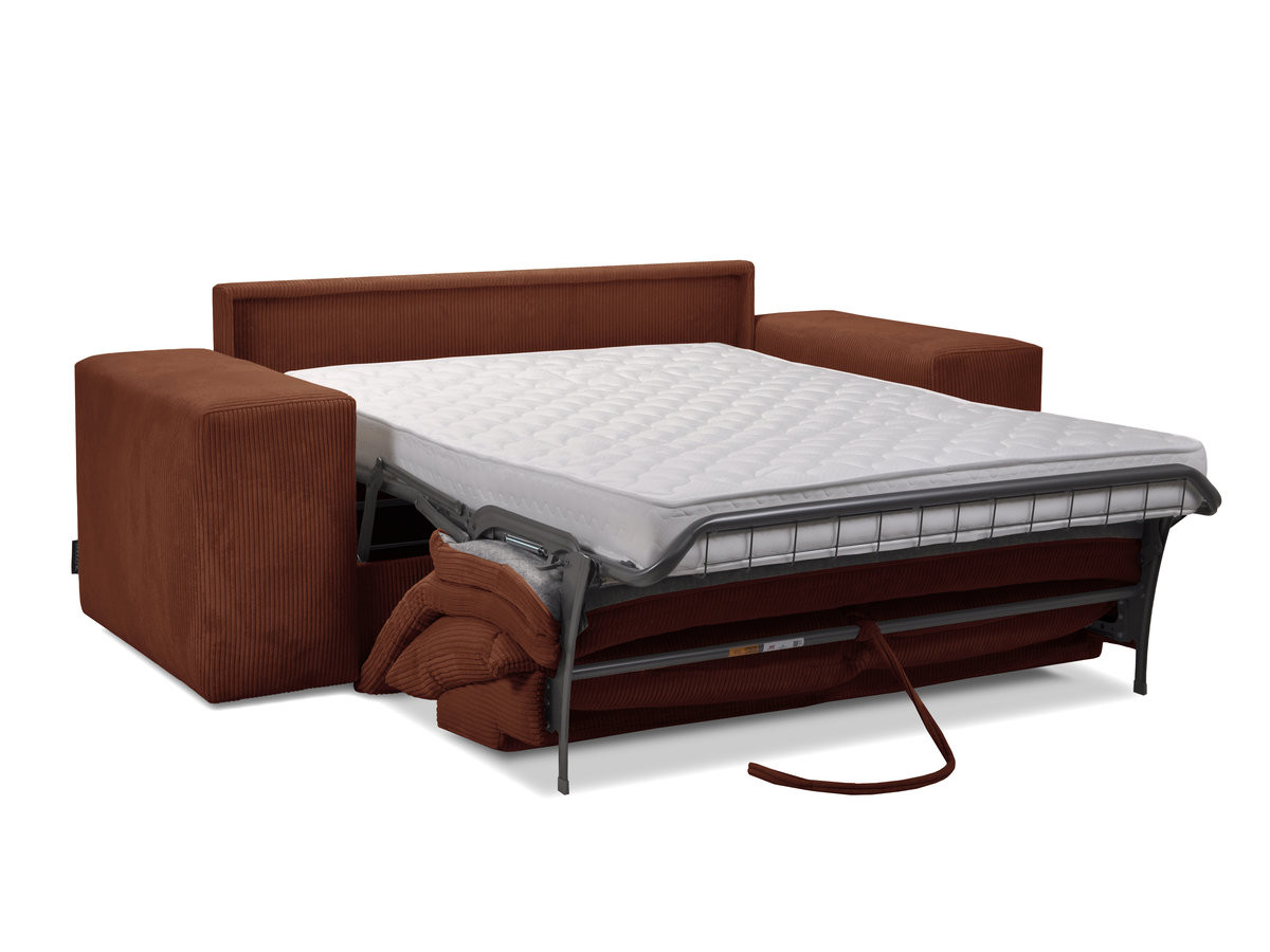 Canapé droit convertible ouverture express VOLTAIRE tissu velours côtelé