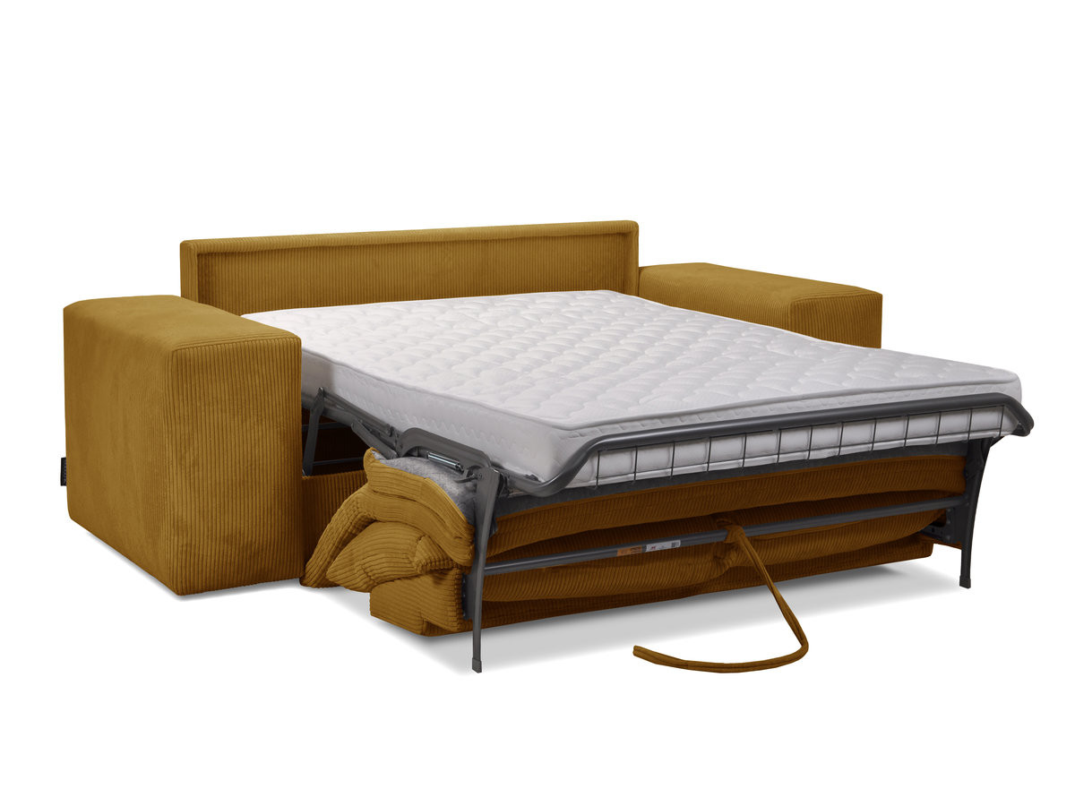 Canapé droit convertible ouverture express VOLTAIRE tissu velours côtelé