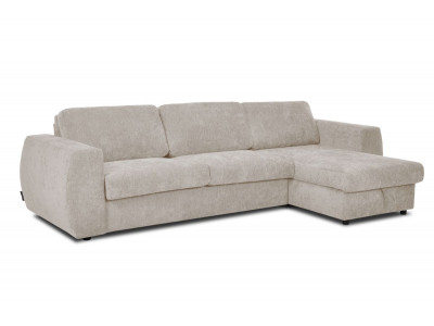 Canapé d'angle réversible convertible coffre HUGO ouverture express tissu texturé