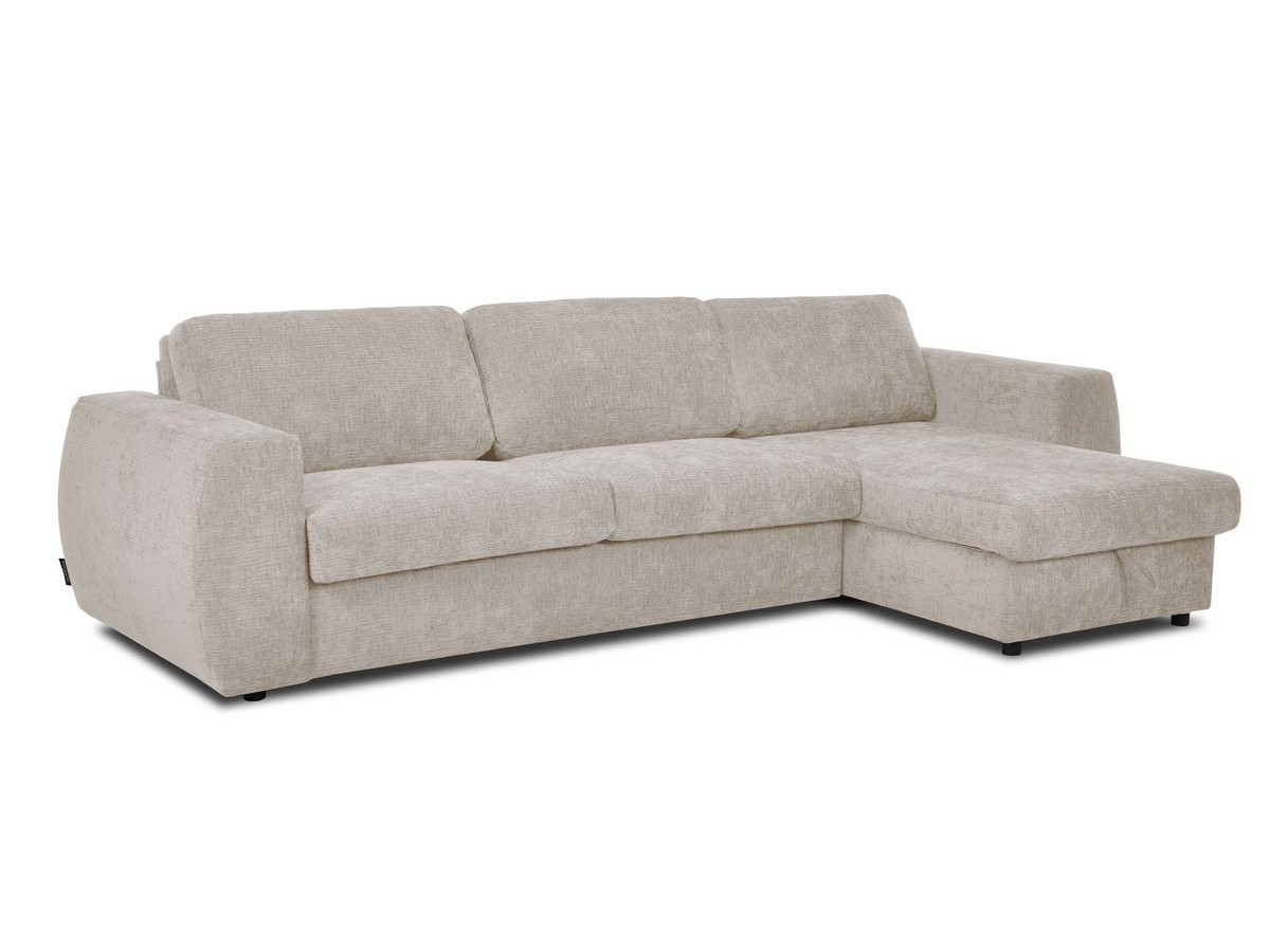 Canapé d'angle réversible convertible coffre HUGO ouverture express tissu texturé