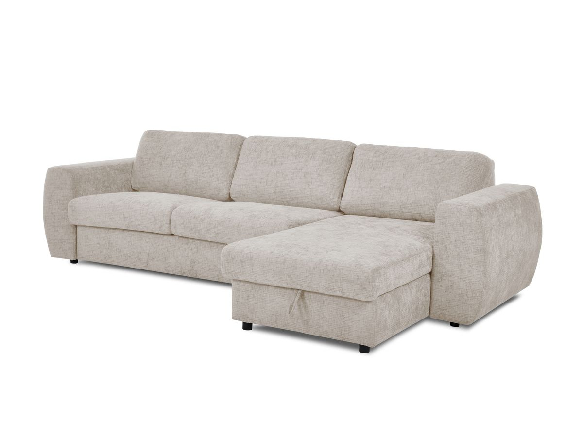 Canapé d'angle réversible convertible coffre HUGO ouverture express tissu texturé