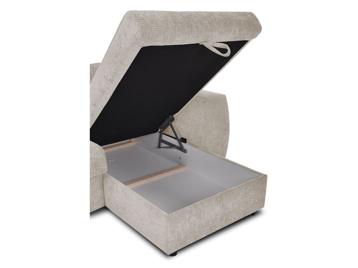 Canapé d'angle réversible convertible coffre HUGO ouverture express tissu texturé