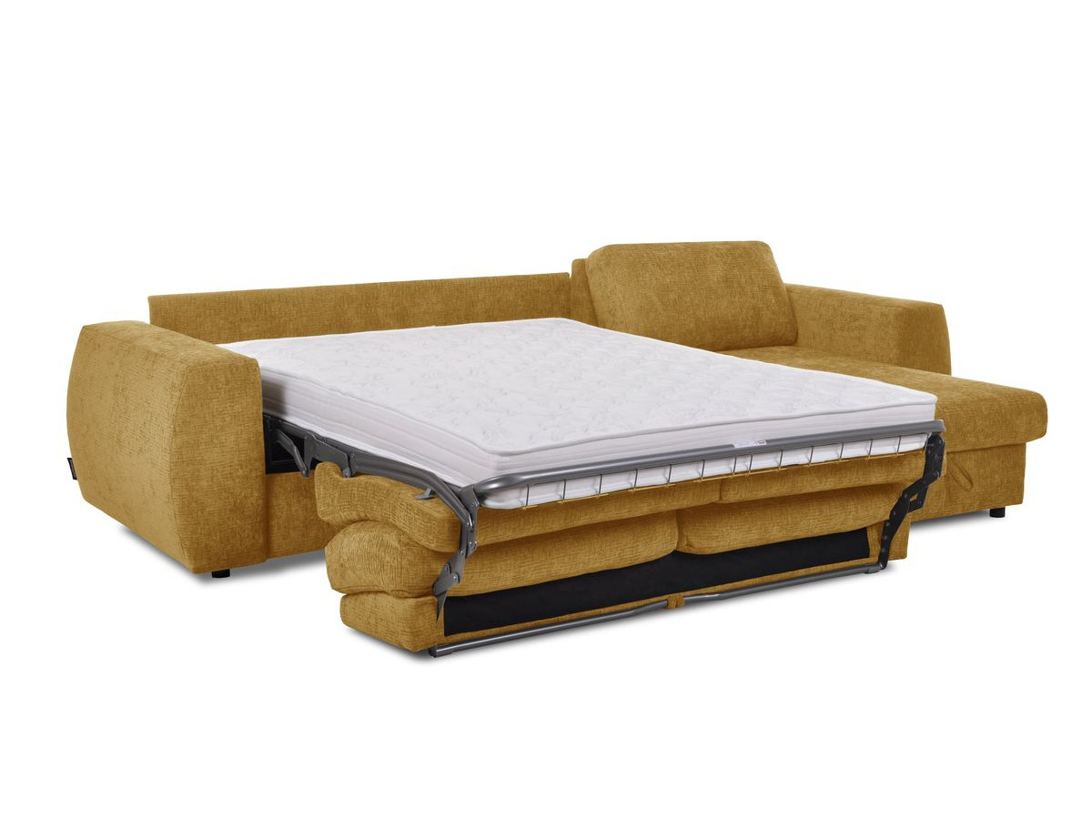 Canapé d'angle réversible convertible coffre HUGO ouverture express tissu texturé