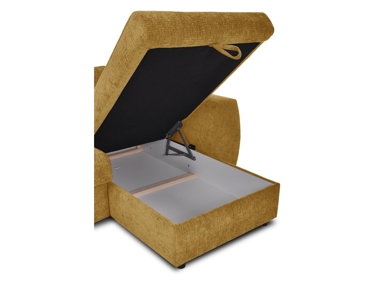 Canapé d'angle réversible convertible coffre HUGO ouverture express tissu texturé