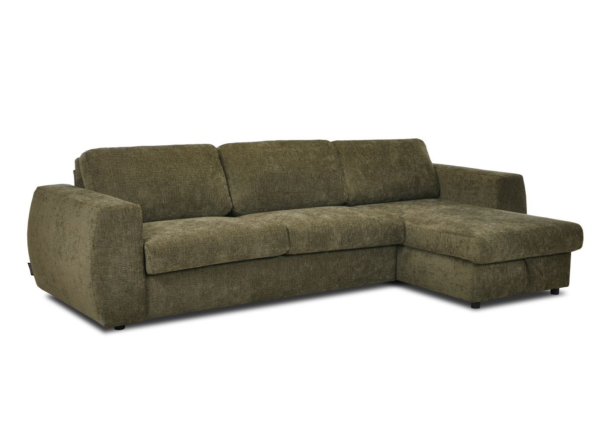 Canapé d'angle réversible convertible coffre HUGO ouverture express tissu texturé