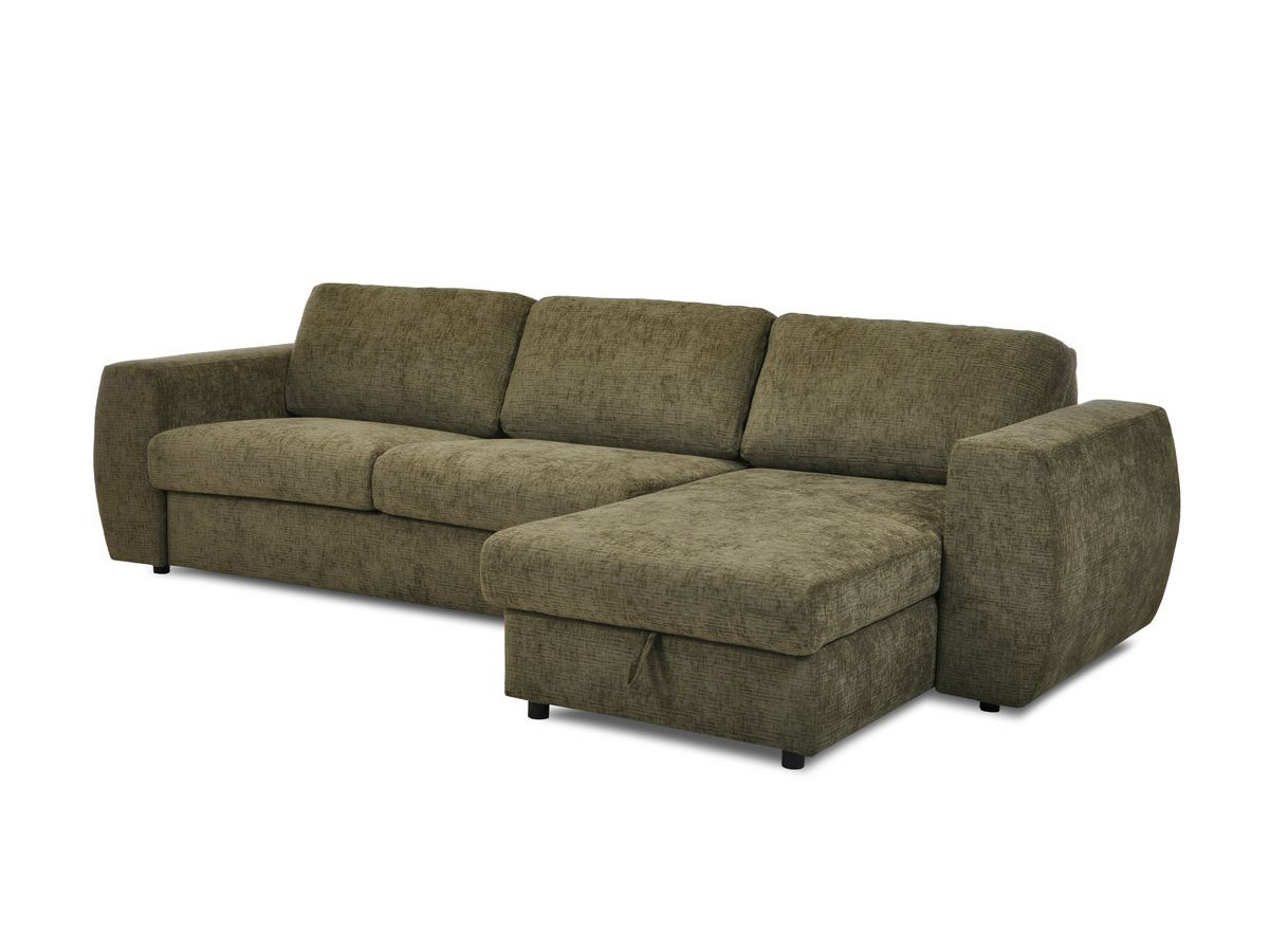 Canapé d'angle réversible convertible coffre HUGO ouverture express tissu texturé