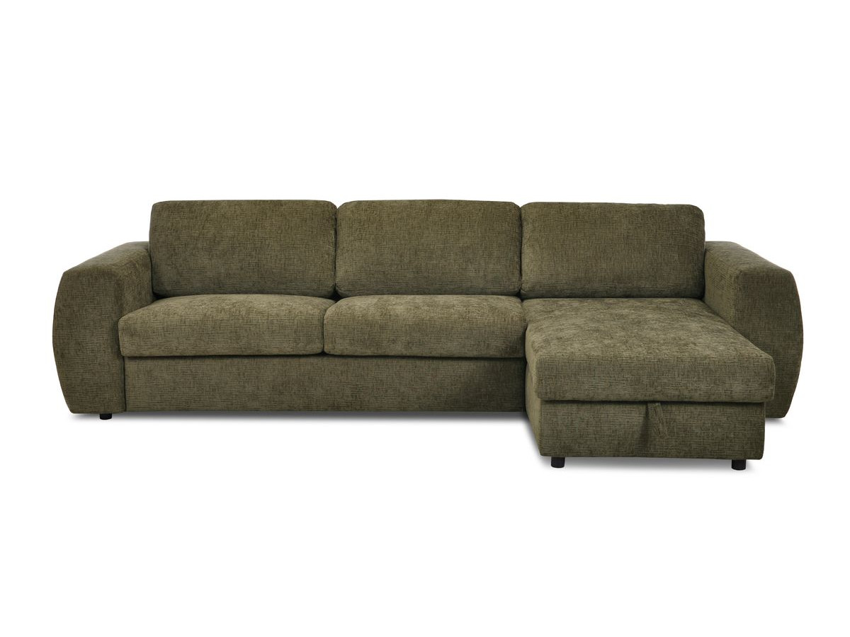 Canapé d'angle réversible convertible coffre HUGO ouverture express tissu texturé