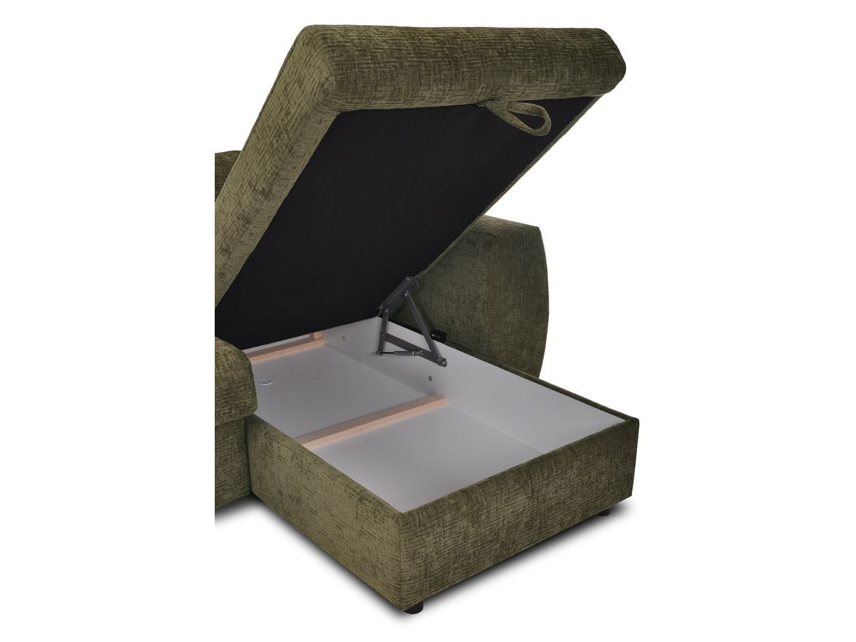 Canapé d'angle réversible convertible coffre HUGO ouverture express tissu texturé