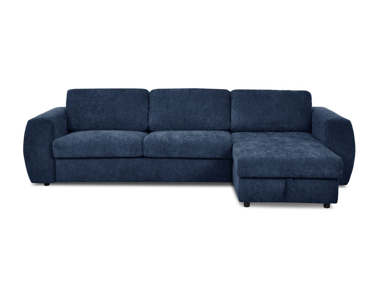 Canapé d'angle réversible convertible coffre HUGO ouverture express tissu texturé