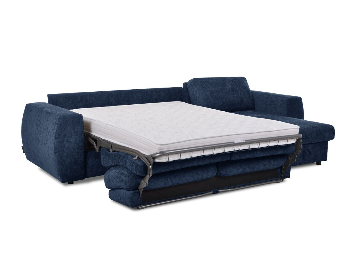 Canapé d'angle réversible convertible coffre HUGO ouverture express tissu texturé