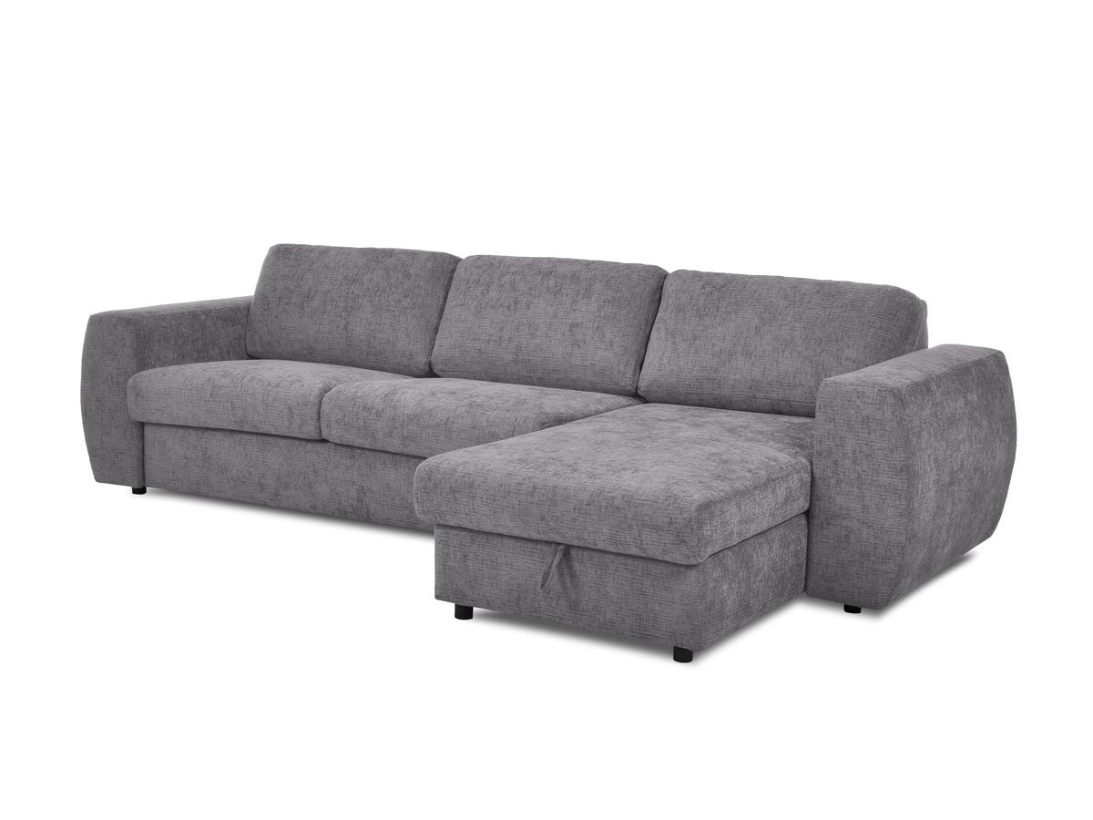 Canapé d'angle réversible convertible coffre HUGO ouverture express tissu texturé