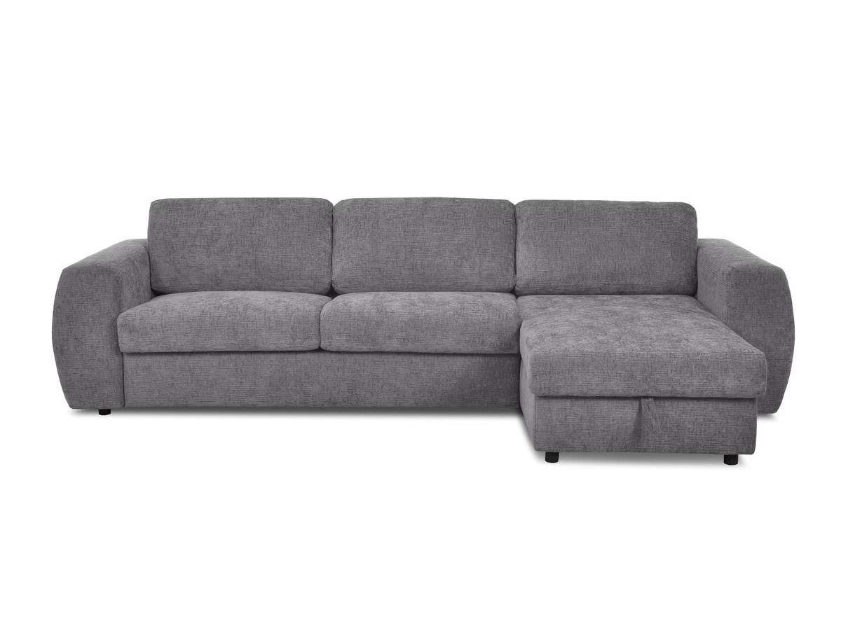 Canapé d'angle réversible convertible coffre HUGO ouverture express tissu texturé