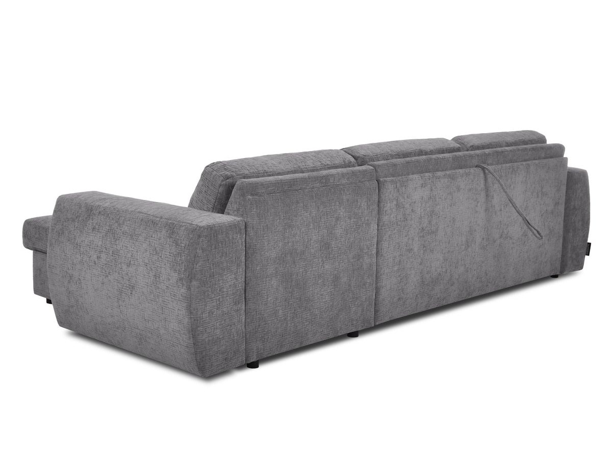 Canapé d'angle réversible convertible coffre HUGO ouverture express tissu texturé