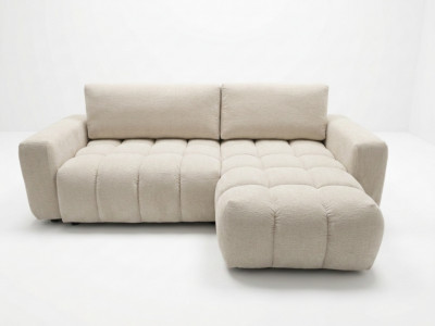 Canapé d'angle réversible convertible JULES tissu lisse