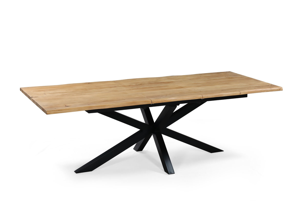 Table extensible SABINE bois massif d'acacia et métal — vue 3