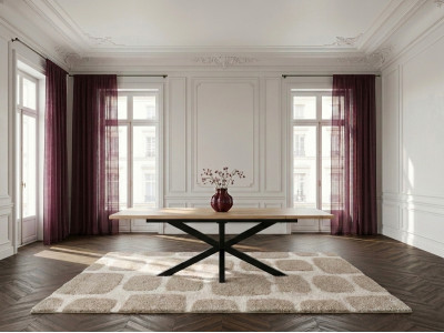 Table extensible SABINE bois massif d'acacia et métal