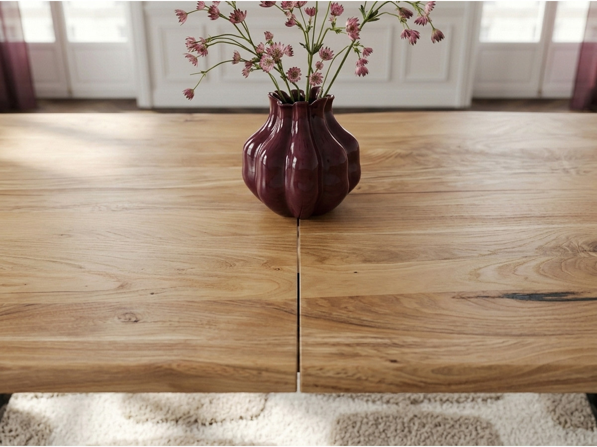 Table extensible SABINE bois massif d'acacia et métal — vue 6