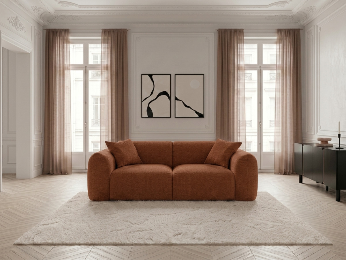 Prosta sofa nierozkładana 2-osobowa SIENA tkanina szenilowa