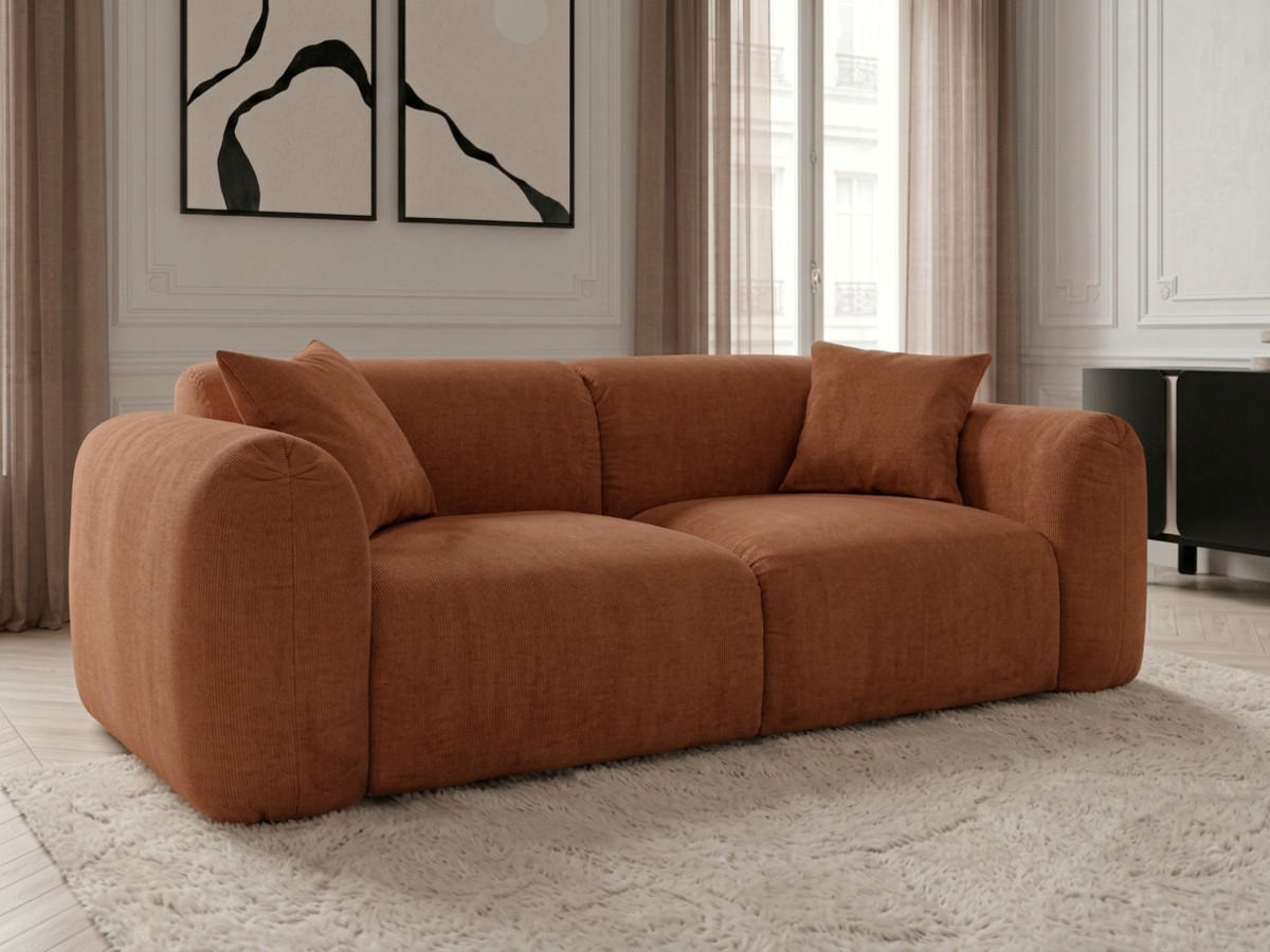 Prosta sofa nierozkładana 2-osobowa SIENA tkanina szenilowa