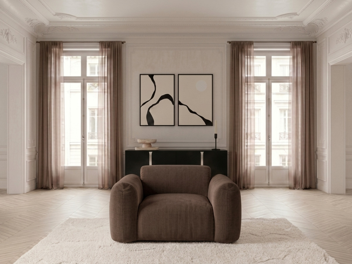 Fauteuil SIENA in chenillestof