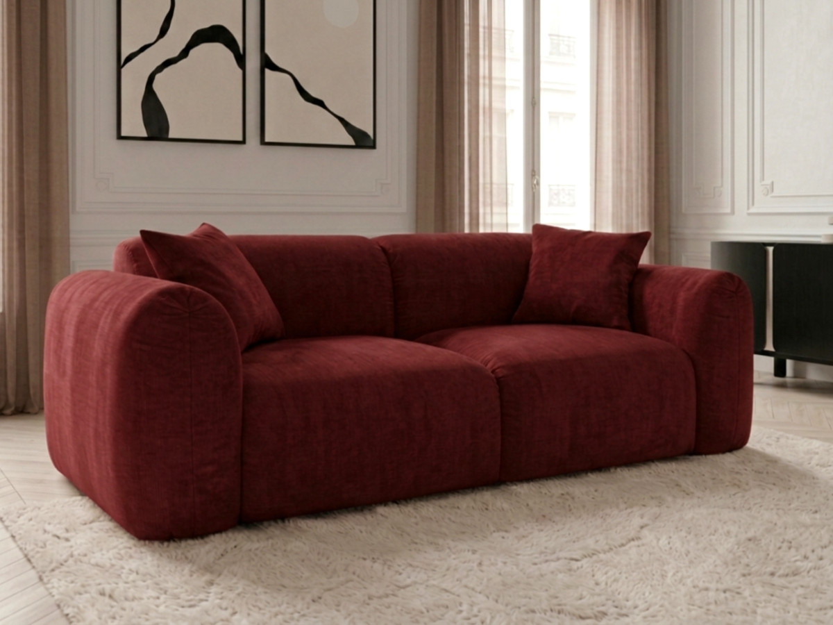 Canapé droit fixe 2 places SIENA tissu chenille