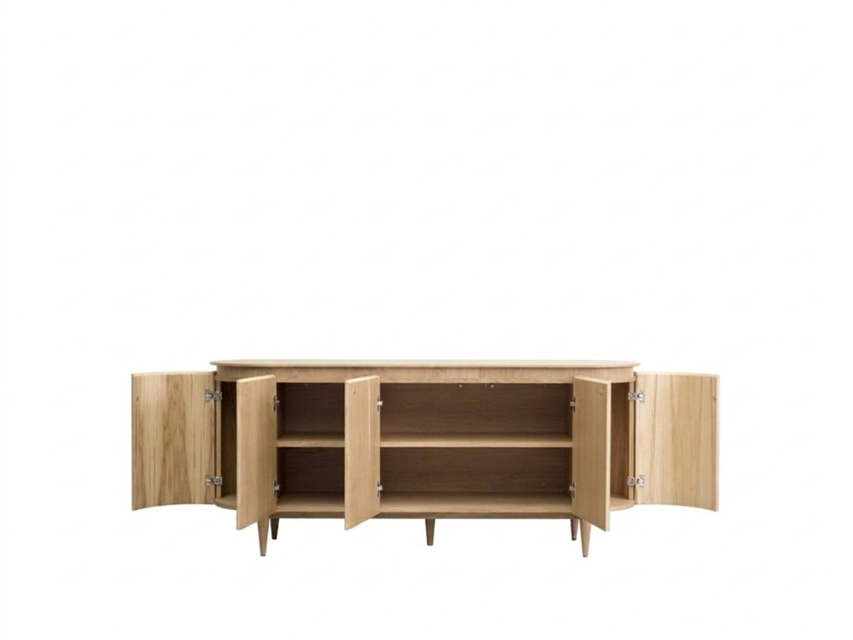 Buffet 5 portes 180 cm SORMIOU placage chêne massif