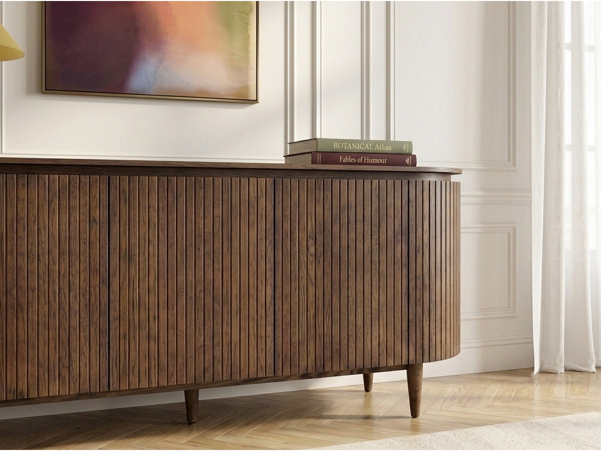 Buffet 5 portes 180 cm SORMIOU placage chêne massif