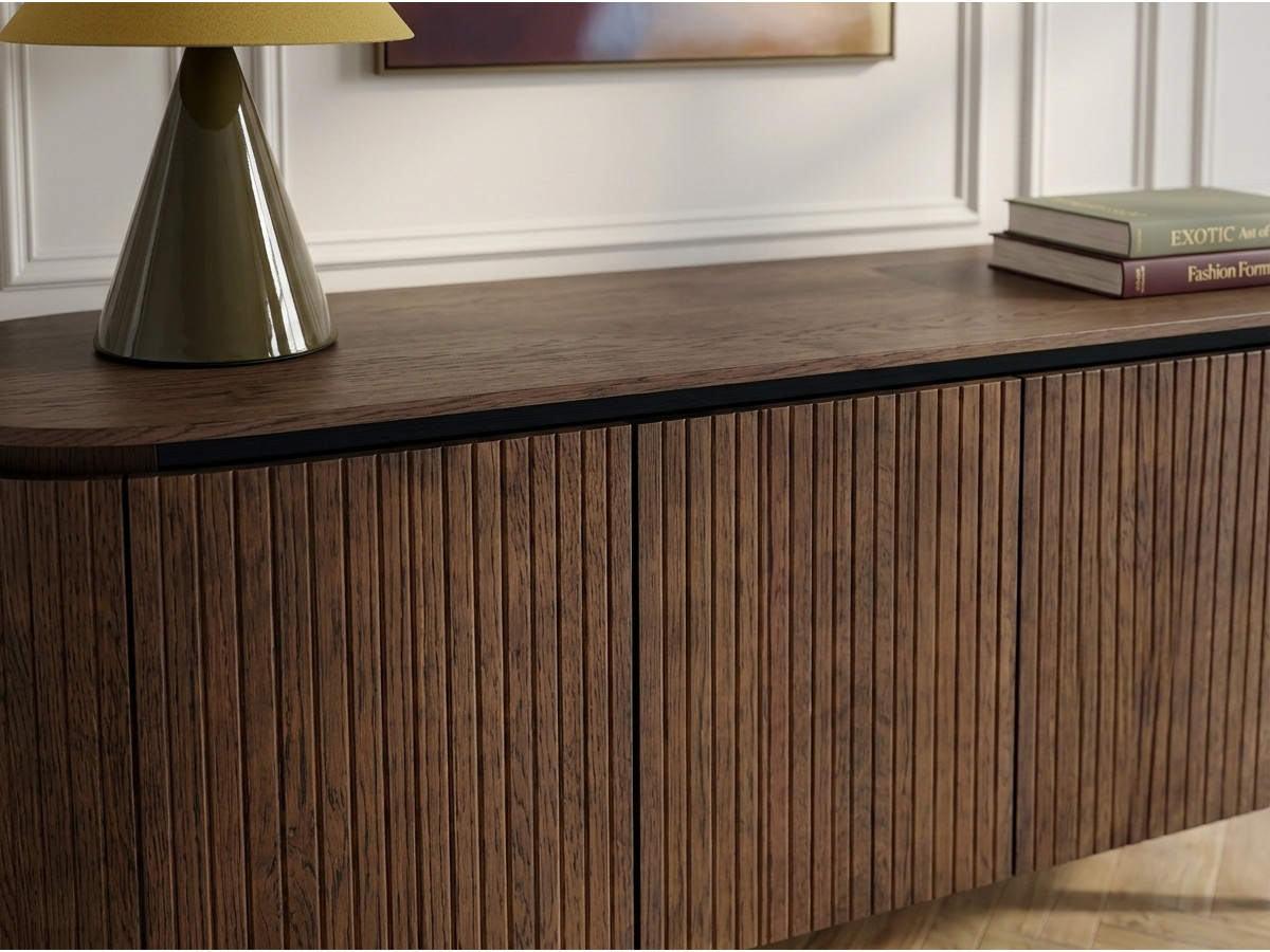 Buffet 5 portes 180 cm SORMIOU placage chêne massif