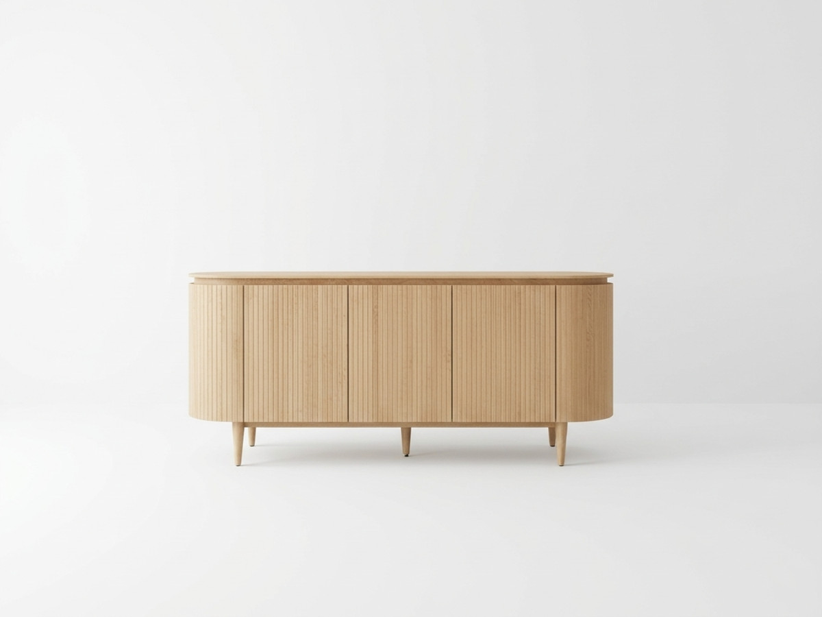 Buffet 5 portes 180 cm SORMIOU placage chêne massif