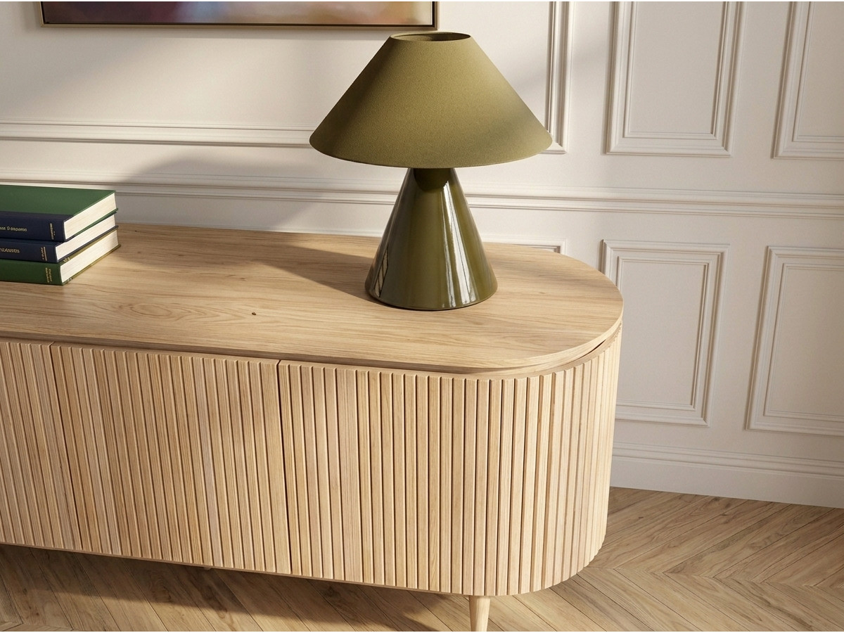 Buffet 5 portes 180 cm SORMIOU placage chêne massif