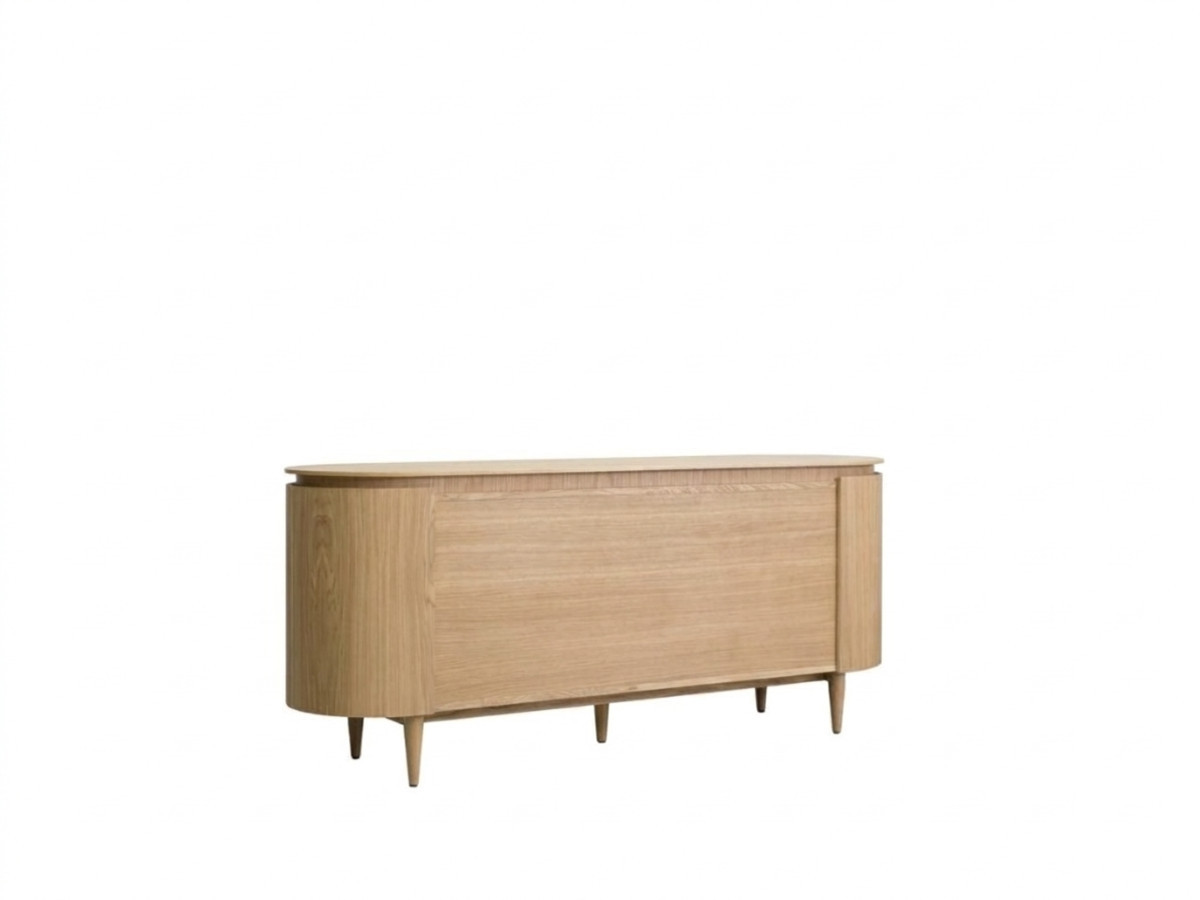SORMIOU set met 180 cm dressoir + 180 cm tv-meubel in massief eiken fineer
