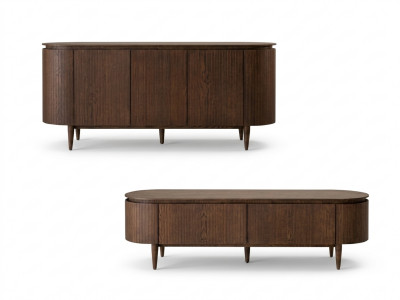 Ensemble SORMIOU avec buffet 180 cm + meuble TV 180 cm placage chêne massif