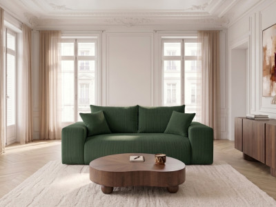 Canapé droit convertible ouverture express VOLTAIRE tissu velours côtelé