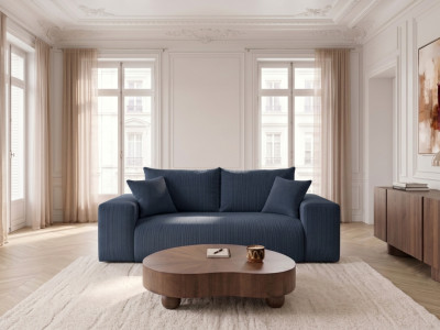 Canapé droit convertible ouverture express VOLTAIRE tissu velours côtelé