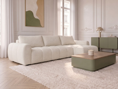 Canapé d'angle réversible convertible coffre FUJI ouverture express tissu chiné