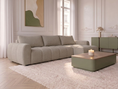 Canapé d'angle réversible convertible coffre FUJI ouverture express tissu chiné