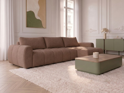 Canapé d'angle réversible convertible coffre FUJI ouverture express tissu chiné