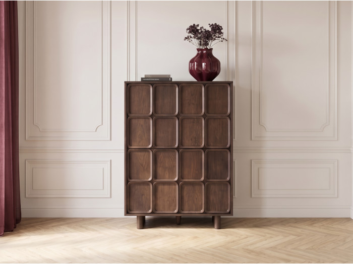 Buffet haut 4 portes 137 cm AUBIN placage chêne massif