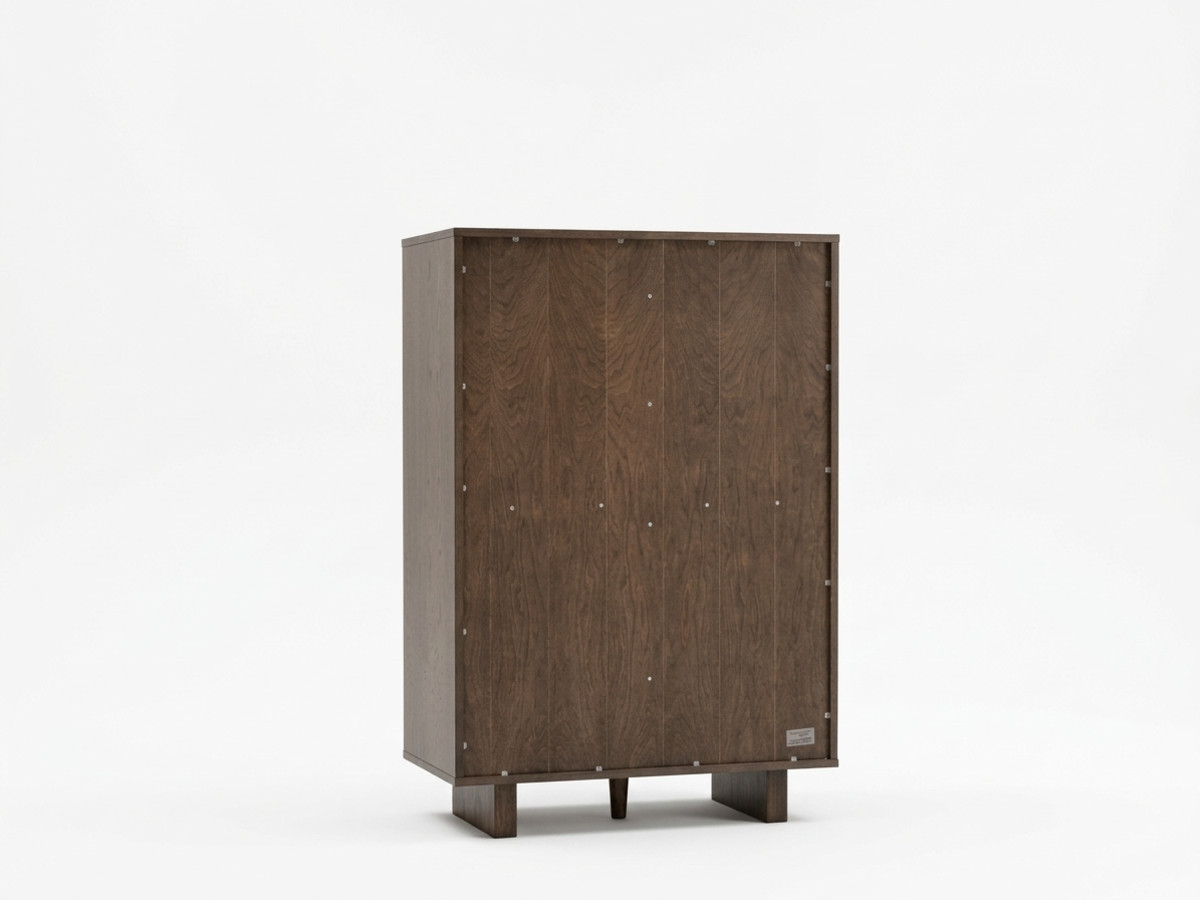 Hoge buffetkast 4 deuren 137 cm AUBIN massief eikenveneer