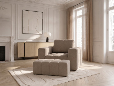 Pouf MAXENCE tissu chiné