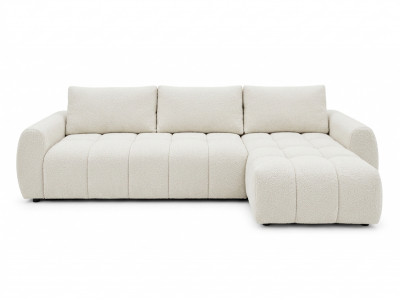 Canapé d'angle réversible convertible coffre FUJI ouverture express tissu bouclette