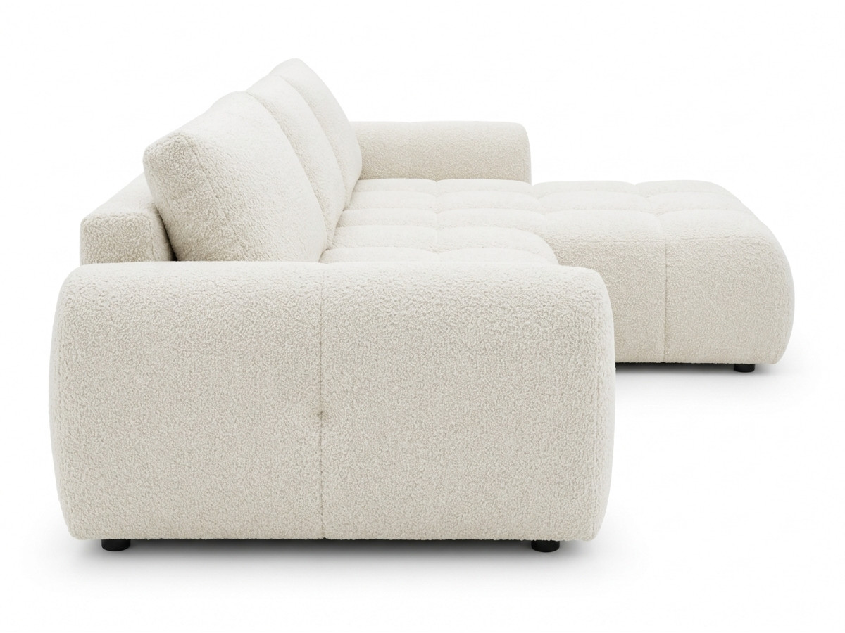 Canapé d'angle réversible convertible coffre FUJI ouverture express tissu bouclette