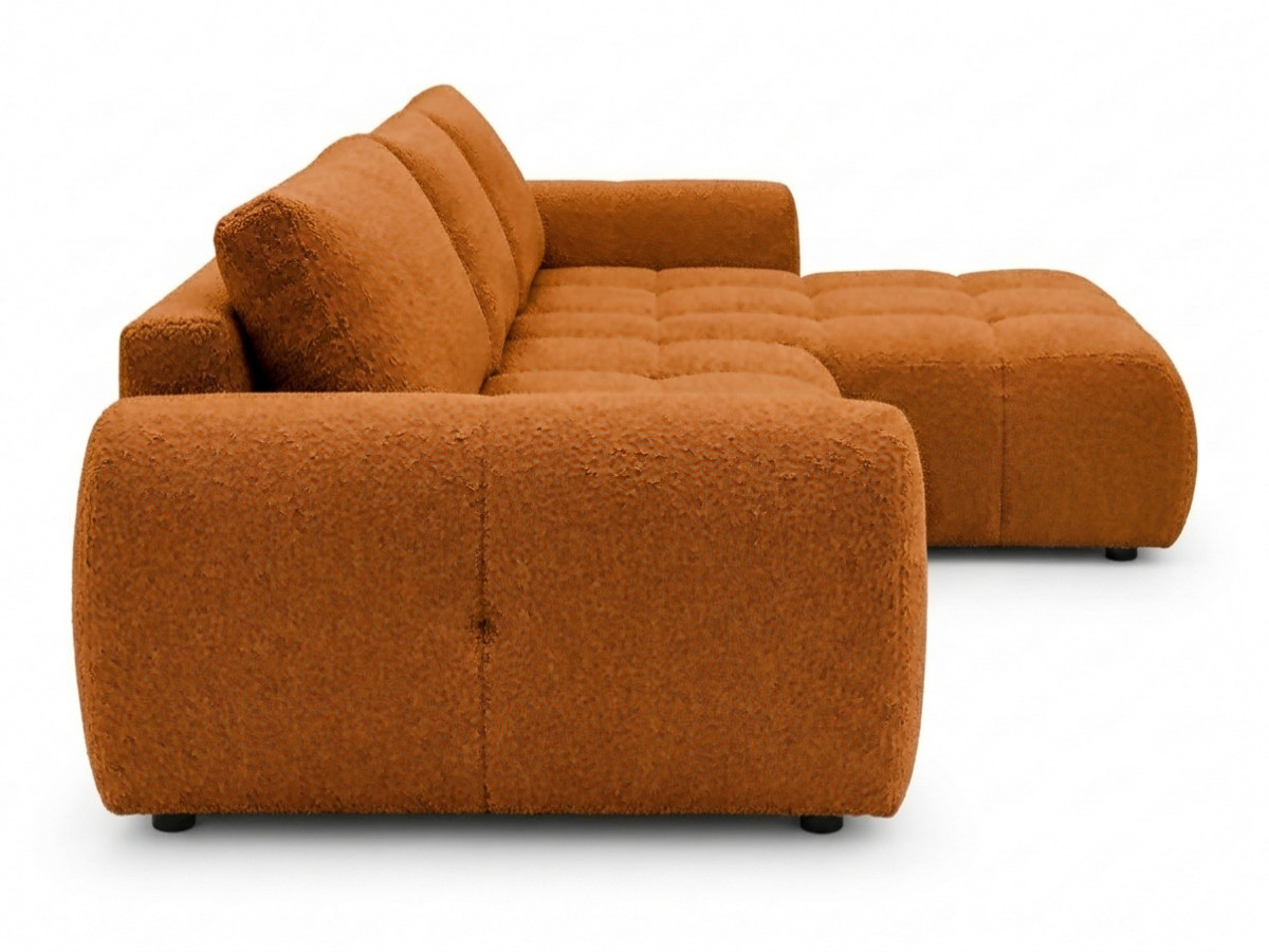 Canapé d'angle réversible convertible coffre FUJI ouverture express tissu bouclette