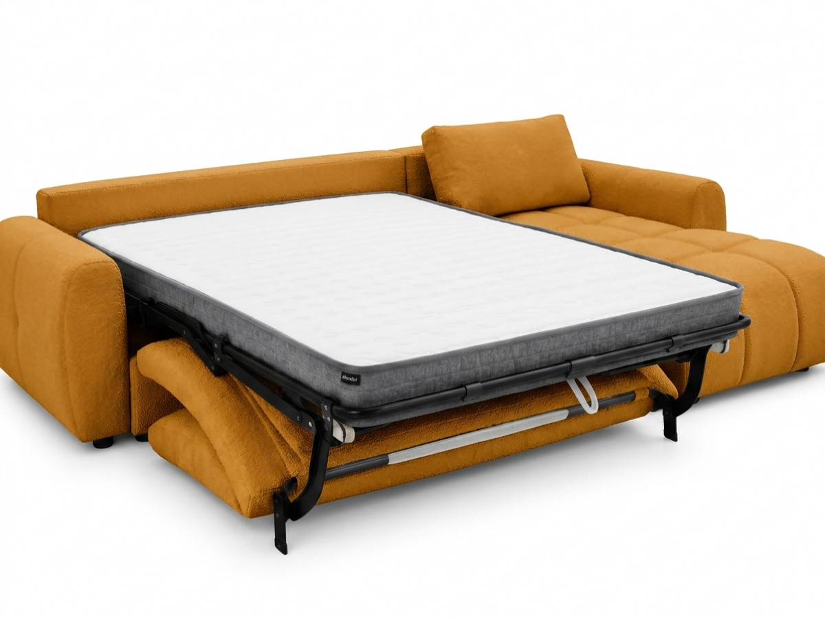 Canapé d'angle réversible convertible coffre FUJI ouverture express tissu bouclette