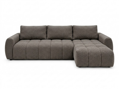 Canapé d'angle réversible convertible coffre FUJI ouverture express tissu bouclette