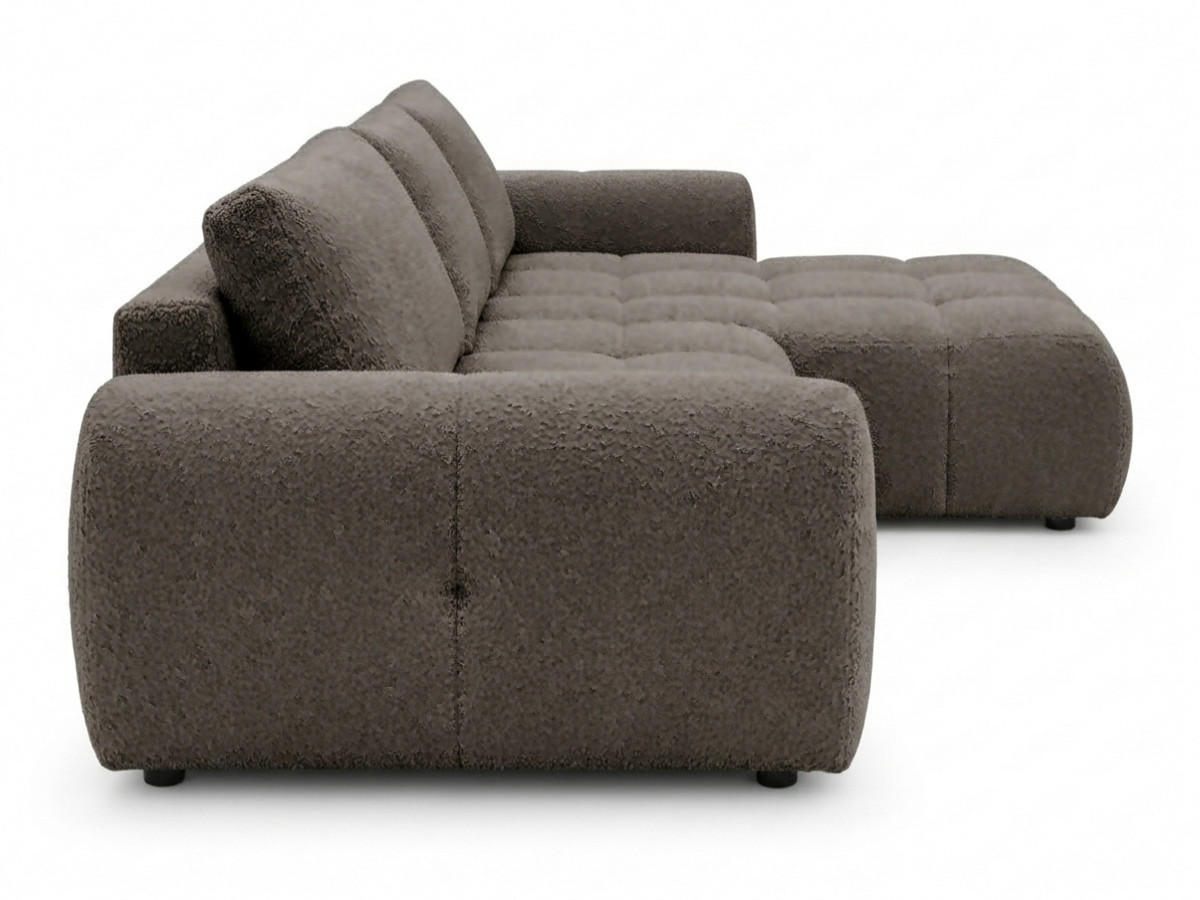 Canapé d'angle réversible convertible coffre FUJI ouverture express tissu bouclette