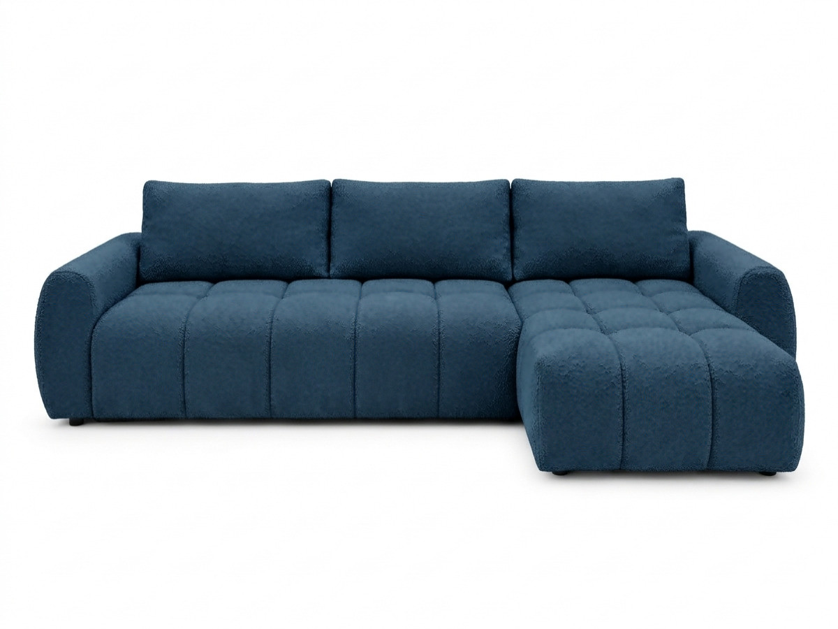 Canapé d'angle réversible convertible coffre FUJI ouverture express tissu bouclette