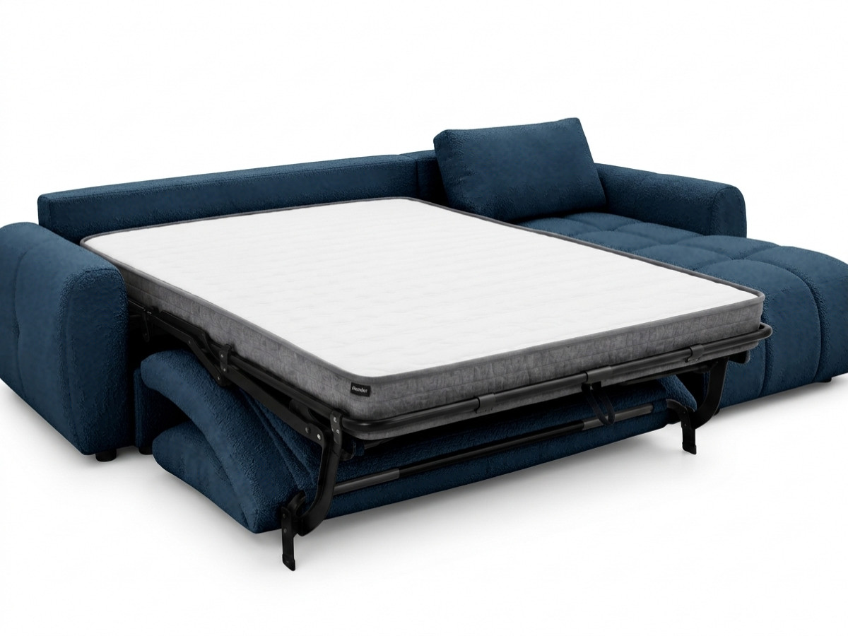 Canapé d'angle réversible convertible coffre FUJI ouverture express tissu bouclette