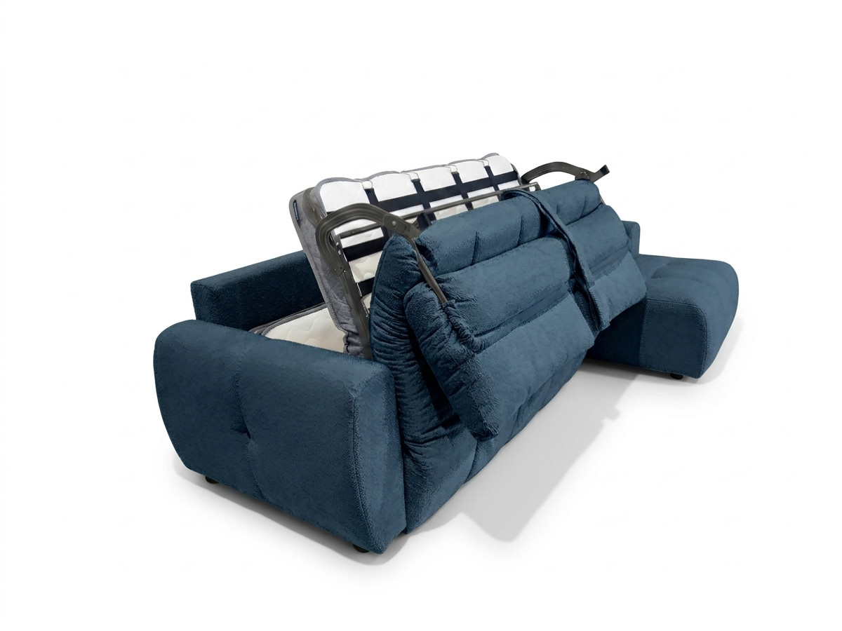 Canapé d'angle réversible convertible coffre FUJI ouverture express tissu bouclette